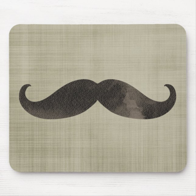 Wasserfarben-Mustache Mousepad (Vorne)