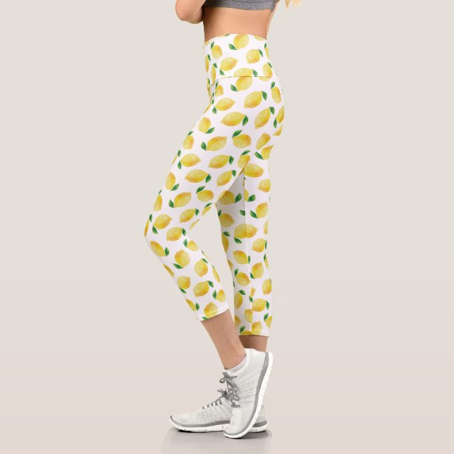 Wasserfarben-Muster Capri Leggings (Links)