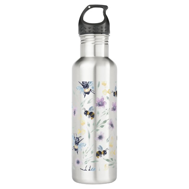 Wasserfarben-Muster Edelstahlflasche (Vorderseite)