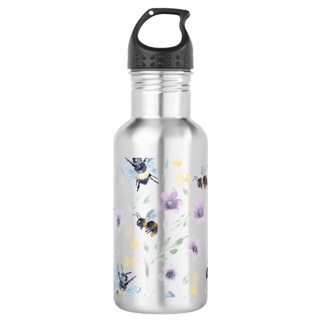 Wasserfarben-Muster Edelstahlflasche (Vorderseite)