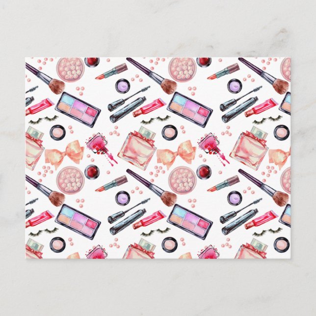 Wasserfarben-Muster Feiertagspostkarte (Vorderseite)