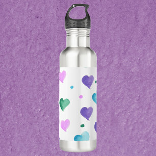 Wasserfarben Muster Muster Pink Green Blue Lila Edelstahlflasche