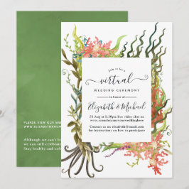Wasserfarben Nautical Seaweed Online Virtual Weddi Einladung