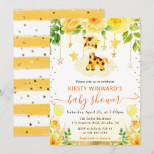 Wasserfarben Niedliche Blumengiraffe Kinderdusche