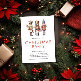 Wasserfarben-Nussknacker-Minimal-Christmas-Party Einladung