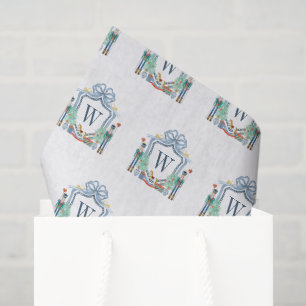 Wasserfarben-Nussknacker-Monogrammwappen Weihnacht Seidenpapier
