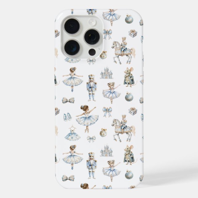 Wasserfarben-Nussknacker-Muster iPhone 15 Pro Max Hülle (Rückseite)
