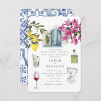 Wasserfarben Olive Blue tile Griechenland Hochzeit