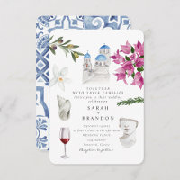 Wasserfarben Olive Blue tile Griechenland Hochzeit