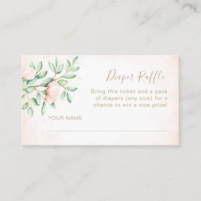 Wasserfarben Ombre Peach Rose Windeln Raffel Begleitkarte (Vorderseite)