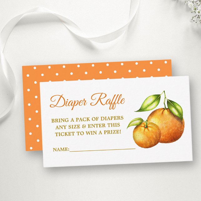 Wasserfarben Orangen Babydusche Dots Windelwindeln Begleitkarte (Customize to change text color, style, text size or color of back of card.)