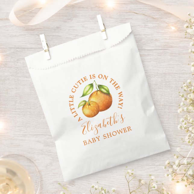 Wasserfarben Orangen Eine kleine Süsse Babydusche Geschenktütchen (Ausgeschnitten)