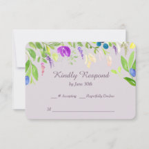 Wasserfarben-Orchid-Blumenstrauß-Hochzeit RSVP