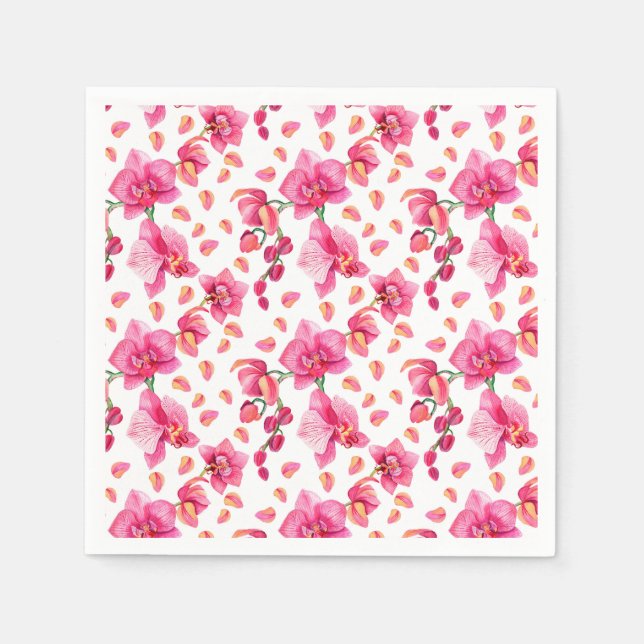 Wasserfarben - Orchideen 2 Serviette (Vorderseite)