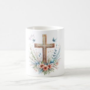Wasserfarben-Osterkreuz Personalisiert Kaffeetasse