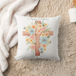 Wasserfarben-Osterkreuz Personalisiert Kissen