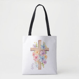 Wasserfarben-Osterkreuz Personalisiert Tasche