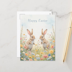 Wasserfarben Ostern Niedlich und Whimsistisch Feiertagspostkarte