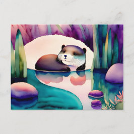 Wasserfarben-Otter, Postüberquerung Postkarte