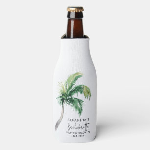 Wasserfarben-Palmbaum personalisierter Junggeselli Flaschenkühler