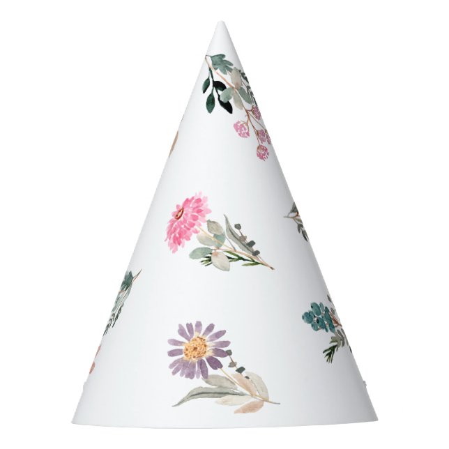 Wasserfarben-Party der kleinen Wildblume Partyhütchen (Vorderseite)
