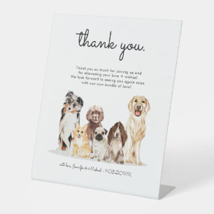 Wasserfarben-Party-Feier Hunde Oh Baby Modern Sockelschild