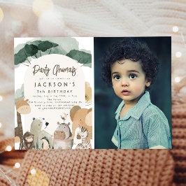 Wasserfarben Party Tiere Foto Geburtstagsparty Einladung