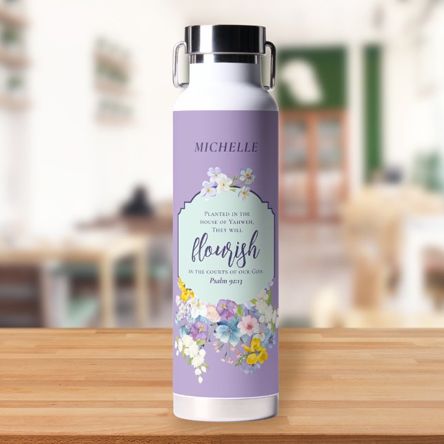 Wasserfarben Pastel Bläserbibel Verse Personalisie Trinkflasche (Von Creator hochgeladen)