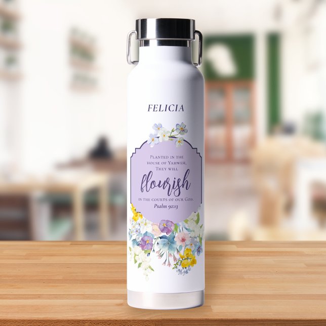 Wasserfarben Pastel Bläserbibel Verse Personalisie Trinkflasche (Von Creator hochgeladen)