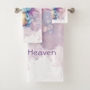 Wasserfarben Pastel Dragon Girl Babyduschgeschenk Badhandtuch Set
