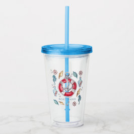 Wasserfarben-Personalisiertes Ankerboot Acryltrinkbecher