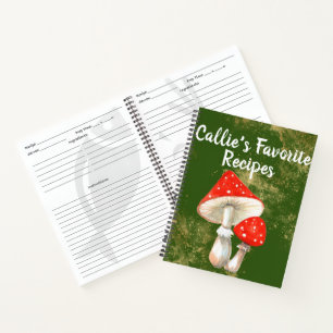 Wasserfarben Pilze Personalisiert Rezept Notizbuch