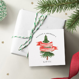 Wasserfarben Pine Tree Merry Little Baby Dusche Geschenkanhänger