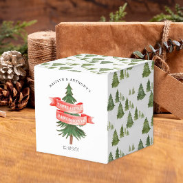 Wasserfarben Pine Tree Merry Little Baby Dusche Geschenkschachtel