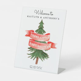 Wasserfarben Pine Tree Merry Little Baby Dusche Sockelschild