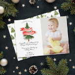 Wasserfarben Pine Tree Merry Little Birthday Foto Dankeskarte<br><div class="desc">Dankeschön im Stil mit diesen trendigen Geburtstagskarten. Das Template Foto und die Formulierung sind leicht zu personalisieren und Ihre Familie und Freunde werden begeistert sein,  wenn sie diese fantastischen Dankesworte erhalten.</div>