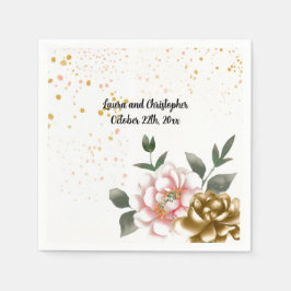 Wasserfarben Pink und Bronze Papier Napkins Serviette