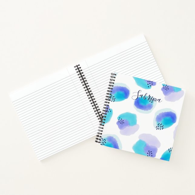 Wasserfarben-Pinselstriche-Notebook Notizbuch (Innenseite)