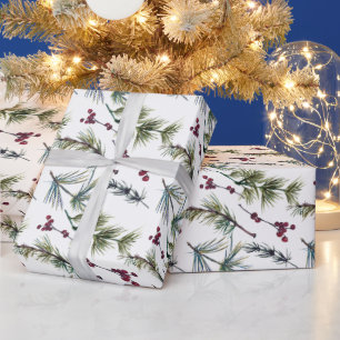 Wasserfarben-Poinsettien-Muster Geschenkpapier