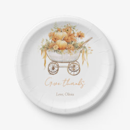 Wasserfarben Pumpkin Autumn Baby Shoower Pappteller