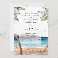 Wasserfarben Punta Cana Tropical Beach Hochzeit