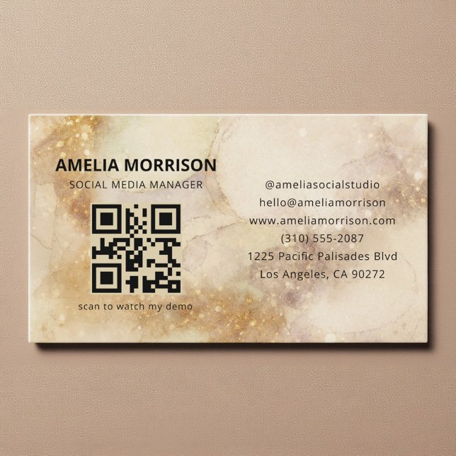Wasserfarben-QR-Code Minimalist Professional Visitenkarte (Von Creator hochgeladen)