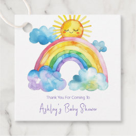Wasserfarben Rainbow Baby Dusche Geschenkanhänger