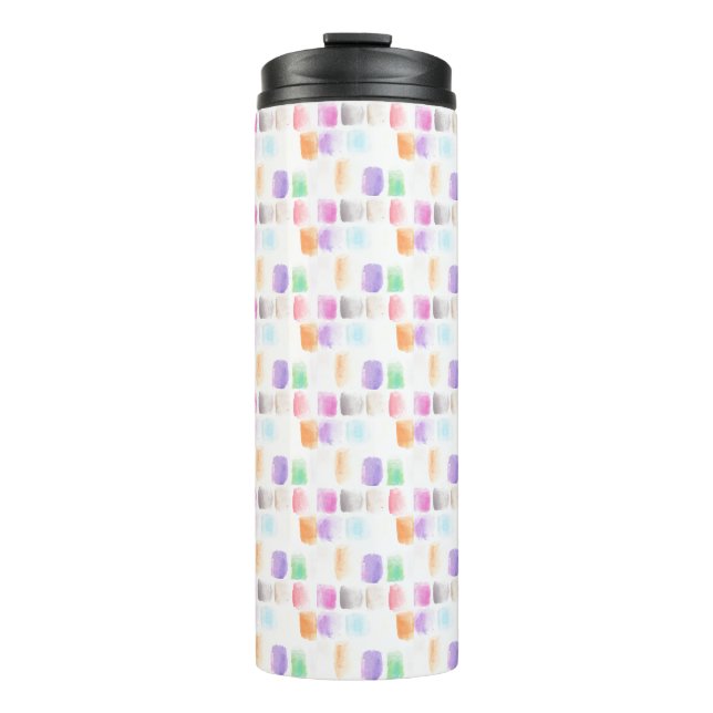 Wasserfarben Rainbow Handgemalte Striche Party Thermosbecher (Vorderseite)