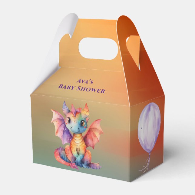 Wasserfarben-Regenbogen-Dragon-Kinderdusche Geschenkschachtel (Vorderseite)