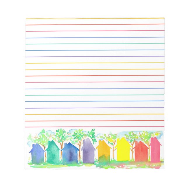 Wasserfarben-Regenbogen-Hütte Notizblock (Vorderseite)