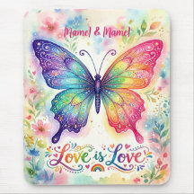 Wasserfarben-Regenbogen-Schmetterling "Liebe ist L