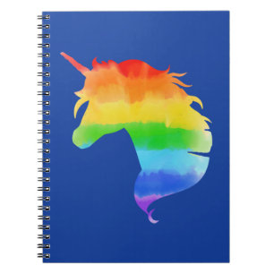 Wasserfarben-Regenbogen-Unicorn Notizblock