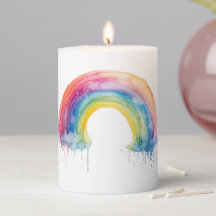 Wasserfarben-Regenbogenkerze