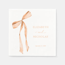 Wasserfarben Ribbon Bow Apricot Orange Wedding Serviette